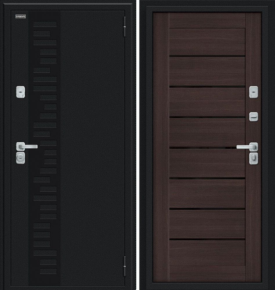 Фото Дверь Браво Thermo Техно Декор-2 Букле черное/Wenge Veralinga DIS006772
