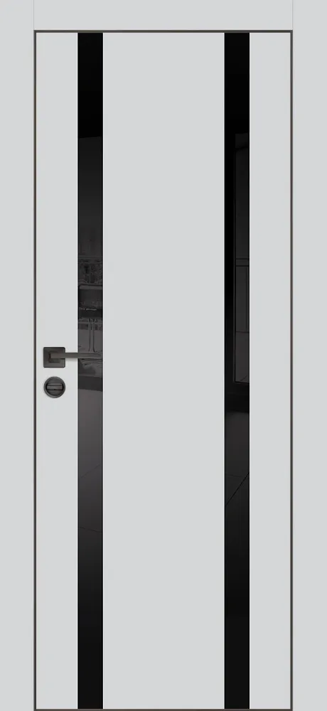 Фото Межкомнатная дверь ПХ-9  черная кромка с 4-х ст. Сапфир матовый